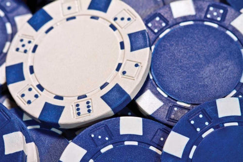 Poker Chips II White Modern Wood Framed Art Print with Double Matting by McNemar, C. Thomas