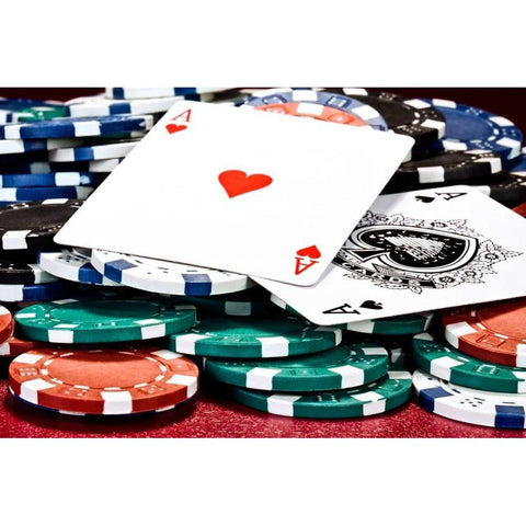 Poker Hand I White Modern Wood Framed Art Print by McNemar, C. Thomas