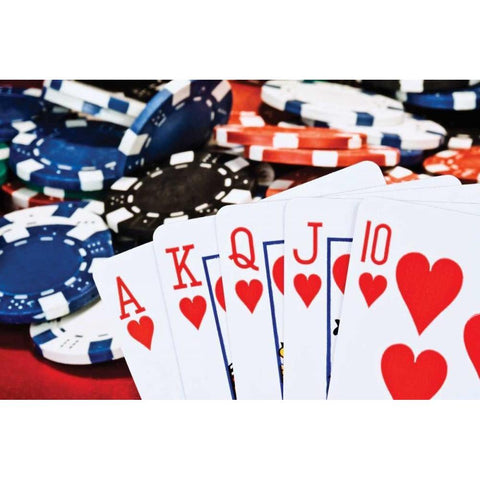 Poker Hand II White Modern Wood Framed Art Print by McNemar, C. Thomas