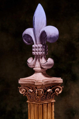 Fleur de Lis III Black Ornate Wood Framed Art Print with Double Matting by McNemar, C. Thomas