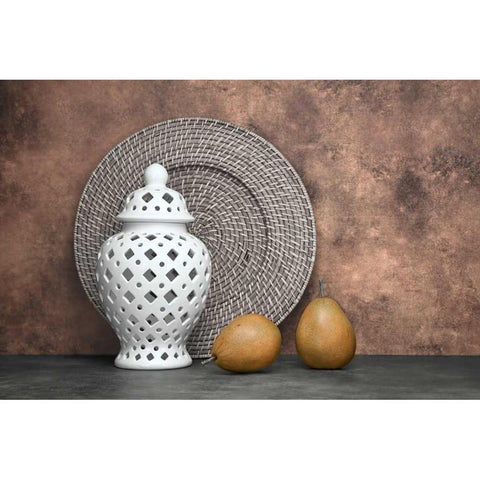 Ginger Jar and Pears I Black Modern Wood Framed Art Print with Double Matting by McNemar, C. Thomas