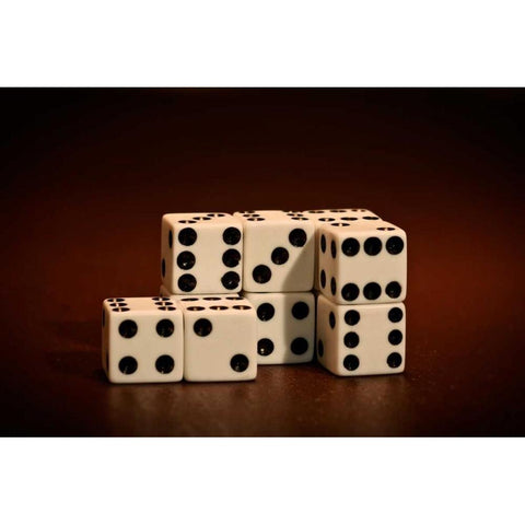 Dice Cubes II White Modern Wood Framed Art Print by McNemar, C. Thomas