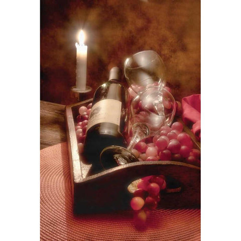 Wine by Candlelight II Gold Ornate Wood Framed Art Print with Double Matting by McNemar, C. Thomas