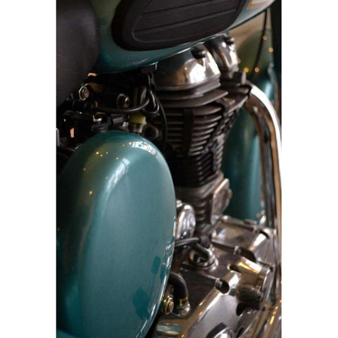 Motorcycle I White Modern Wood Framed Art Print by Moore, Brian