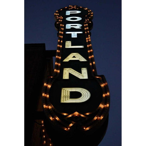 Portland Sign White Modern Wood Framed Art Print by Moore, Brian