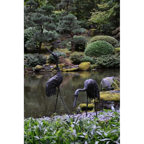 Japanese Gardens V Gold Ornate Wood Framed Art Print with Double Matting by Moore, Brian