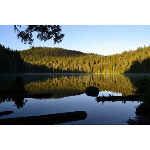 Morning at the Lake IV Black Modern Wood Framed Art Print with Double Matting by Moore, Brian