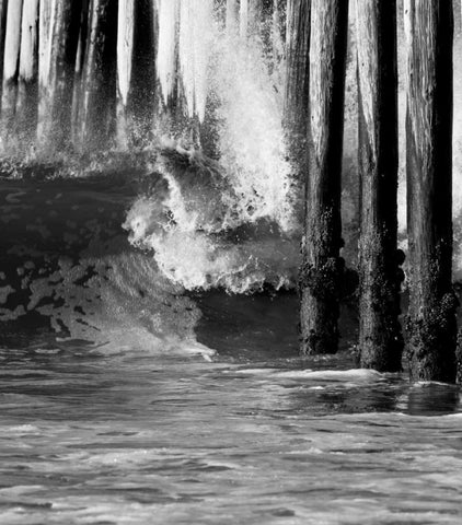 Wave VI White Modern Wood Framed Art Print with Double Matting by Peterson, Lee