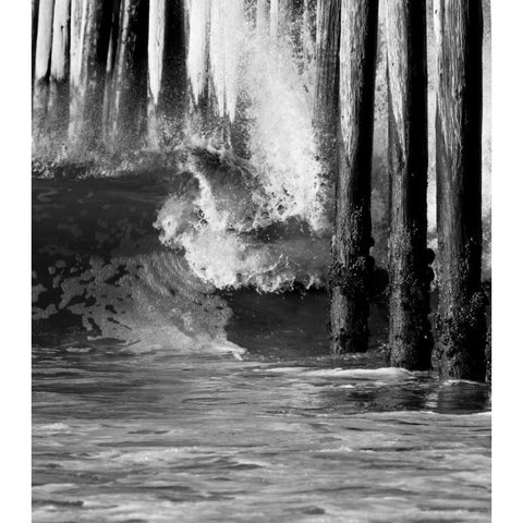 Wave VI Black Modern Wood Framed Art Print with Double Matting by Peterson, Lee