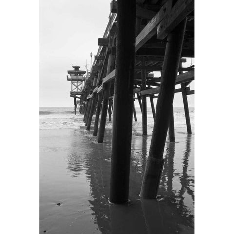 Pier Pilings XVII White Modern Wood Framed Art Print by Peterson, Lee