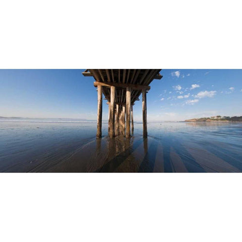 Pier Black Modern Wood Framed Art Print with Double Matting by Peterson, Lee