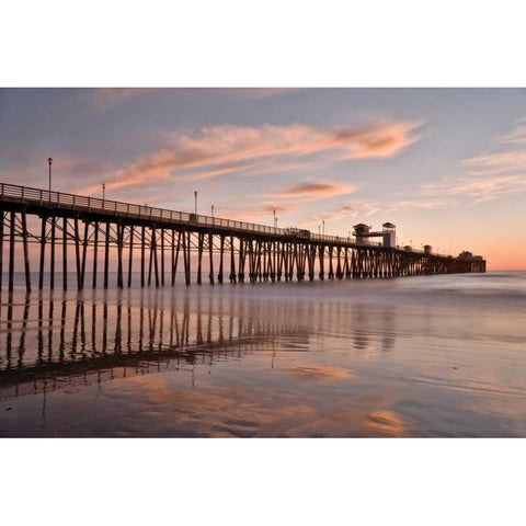 Pier Sunset I Black Modern Wood Framed Art Print by Peterson, Lee