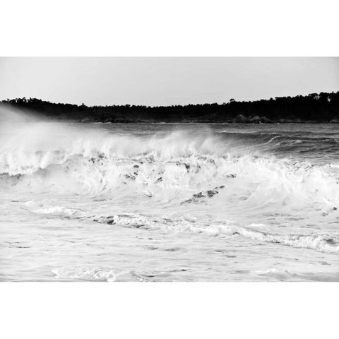 Carmel Waves I Black Modern Wood Framed Art Print with Double Matting by Peterson, Lee