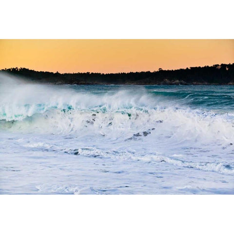 Carmel Waves I Black Modern Wood Framed Art Print with Double Matting by Peterson, Lee