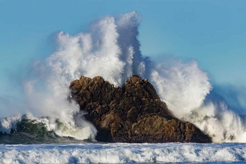 Cayucos Waves II White Modern Wood Framed Art Print with Double Matting by Peterson, Lee
