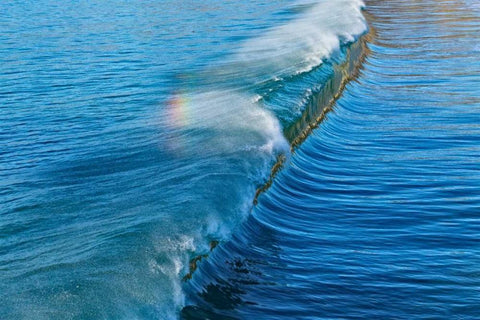 Rainbow Wave I White Modern Wood Framed Art Print with Double Matting by Peterson, Lee