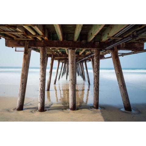 Imperial Beach Pier Gold Ornate Wood Framed Art Print with Double Matting by Peterson, Lee