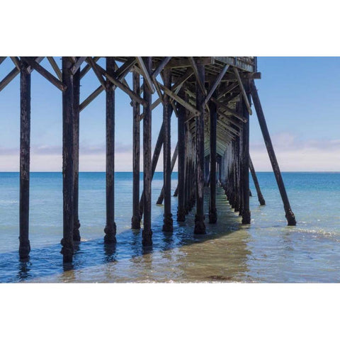 San Simeon Pier III Gold Ornate Wood Framed Art Print with Double Matting by Peterson, Lee