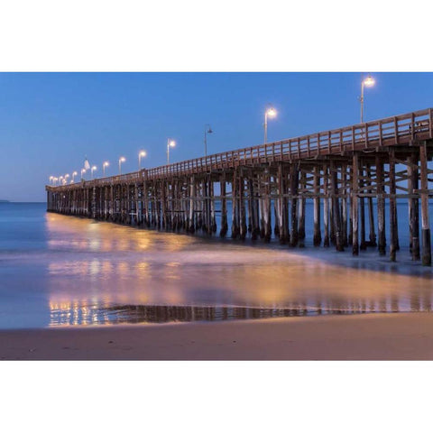 Ventura Pier Gold Ornate Wood Framed Art Print with Double Matting by Peterson, Lee