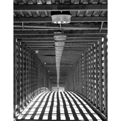 Freight Bridge I Black Modern Wood Framed Art Print with Double Matting by Putman, Tammy