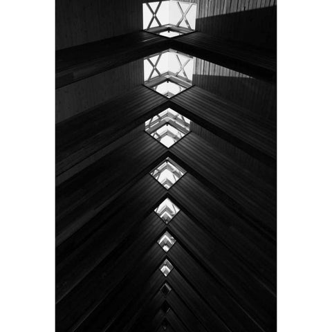 Diamond Ceiling I White Modern Wood Framed Art Print by Putman, Tammy