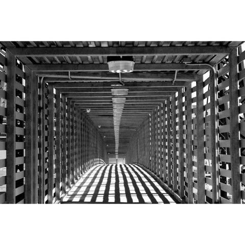 Freight Bridge II Black Modern Wood Framed Art Print with Double Matting by Putman, Tammy