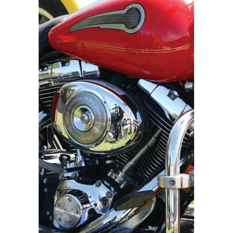 Red Motorcycle White Modern Wood Framed Art Print by Putman, Tammy