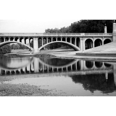 Bridge Reflections II Black Modern Wood Framed Art Print with Double Matting by Putman, Tammy