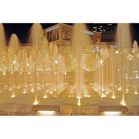 Fountains White Modern Wood Framed Art Print by Putman, Tammy