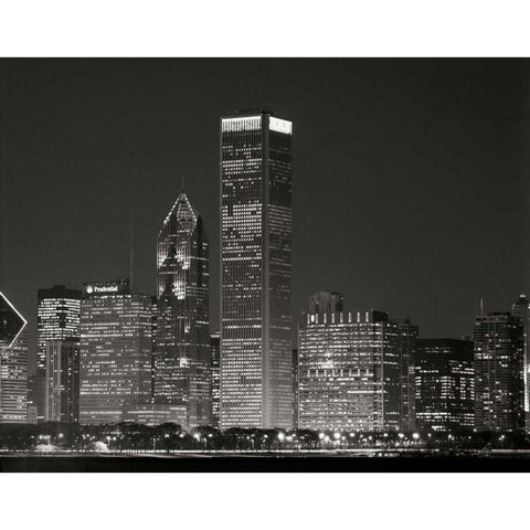 Downtown Chicago II Gold Ornate Wood Framed Art Print with Double Matting by Stefko, Bob