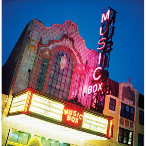 Music Box Theatre Gold Ornate Wood Framed Art Print with Double Matting by Stefko, Bob