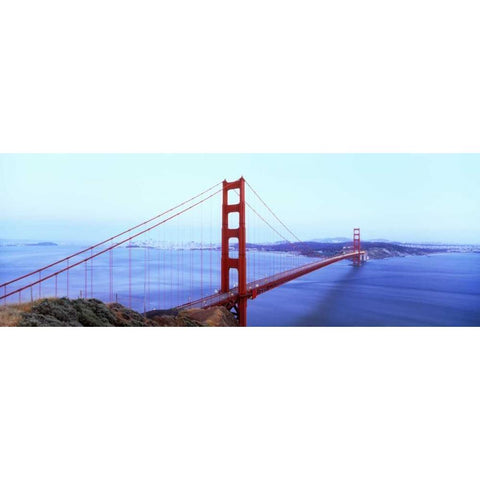 Golden Gate V Black Modern Wood Framed Art Print with Double Matting by Stefko, Bob