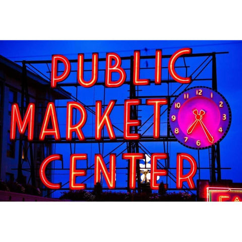 Public Market Sign II Black Modern Wood Framed Art Print by Stefko, Bob