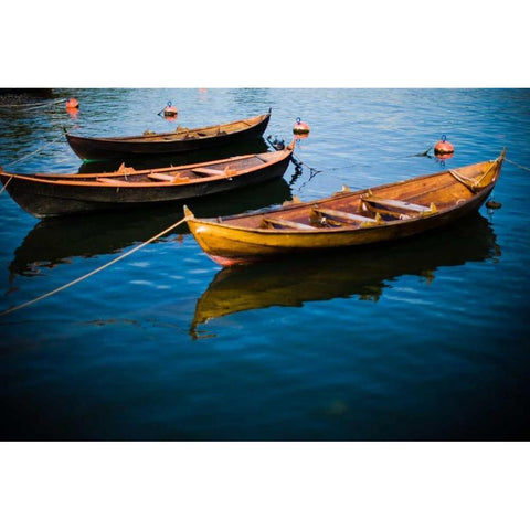 Fishing Boats I Black Modern Wood Framed Art Print with Double Matting by Stefko, Bob