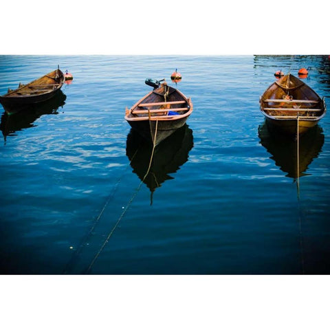 Fishing Boats II White Modern Wood Framed Art Print by Stefko, Bob