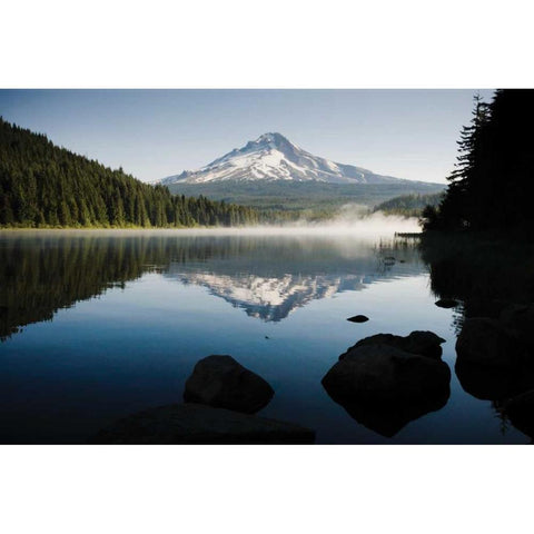 Mt. Hood in Summer I Black Modern Wood Framed Art Print with Double Matting by Stefko, Bob