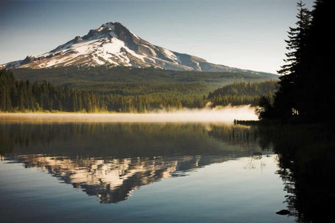 Mt. Hood in Summer II White Modern Wood Framed Art Print with Double Matting by Stefko, Bob