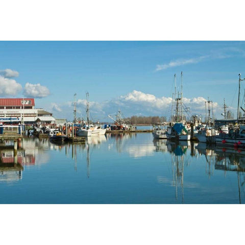 Steveston Scenic IV Gold Ornate Wood Framed Art Print with Double Matting by Styber, Dana