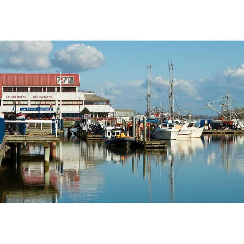 Steveston Scenic V Gold Ornate Wood Framed Art Print with Double Matting by Styber, Dana