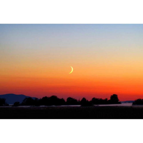 Crescent at Sunset Black Modern Wood Framed Art Print with Double Matting by Taylor, Douglas