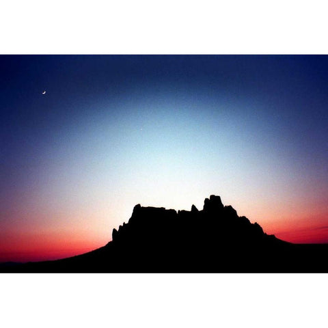 Shiprock at Dusk Black Modern Wood Framed Art Print with Double Matting by Taylor, Douglas