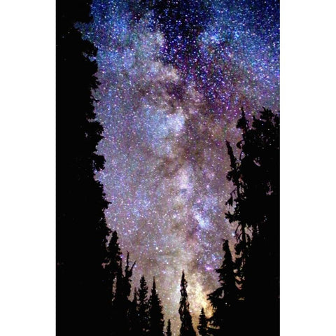 Night at Crater Lake Black Modern Wood Framed Art Print with Double Matting by Taylor, Douglas