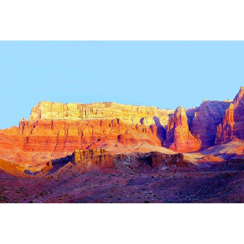 Cliffs and Canyon Gold Ornate Wood Framed Art Print with Double Matting by Taylor, Douglas