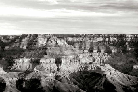 Grand Canyon Dawn I BW White Modern Wood Framed Art Print with Double Matting by Taylor, Douglas