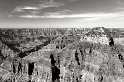 Grand Canyon Dawn II BW White Modern Wood Framed Art Print with Double Matting by Taylor, Douglas