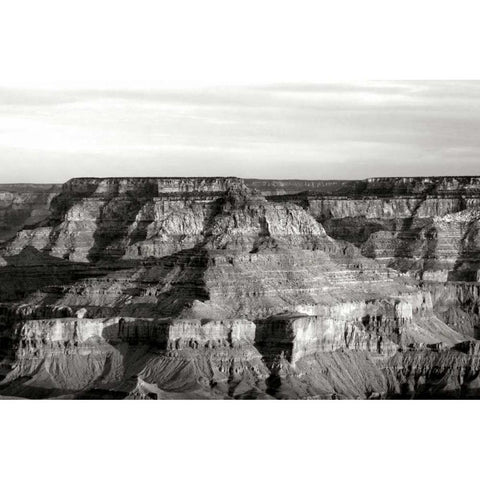 Grand Canyon Dawn III BW White Modern Wood Framed Art Print by Taylor, Douglas