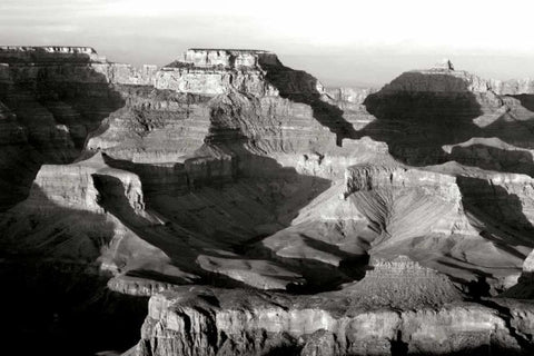 Grand Canyon Dawn IV BW White Modern Wood Framed Art Print with Double Matting by Taylor, Douglas