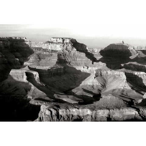 Grand Canyon Dawn IV BW White Modern Wood Framed Art Print by Taylor, Douglas