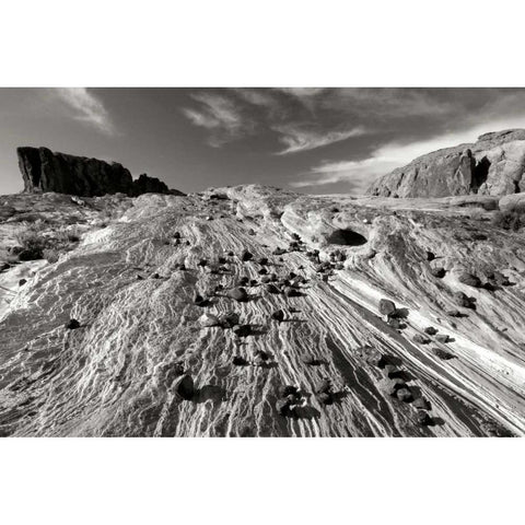 Sands of Time II BW Black Modern Wood Framed Art Print with Double Matting by Taylor, Douglas