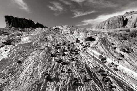 Sands of Time II BW Black Ornate Wood Framed Art Print with Double Matting by Taylor, Douglas